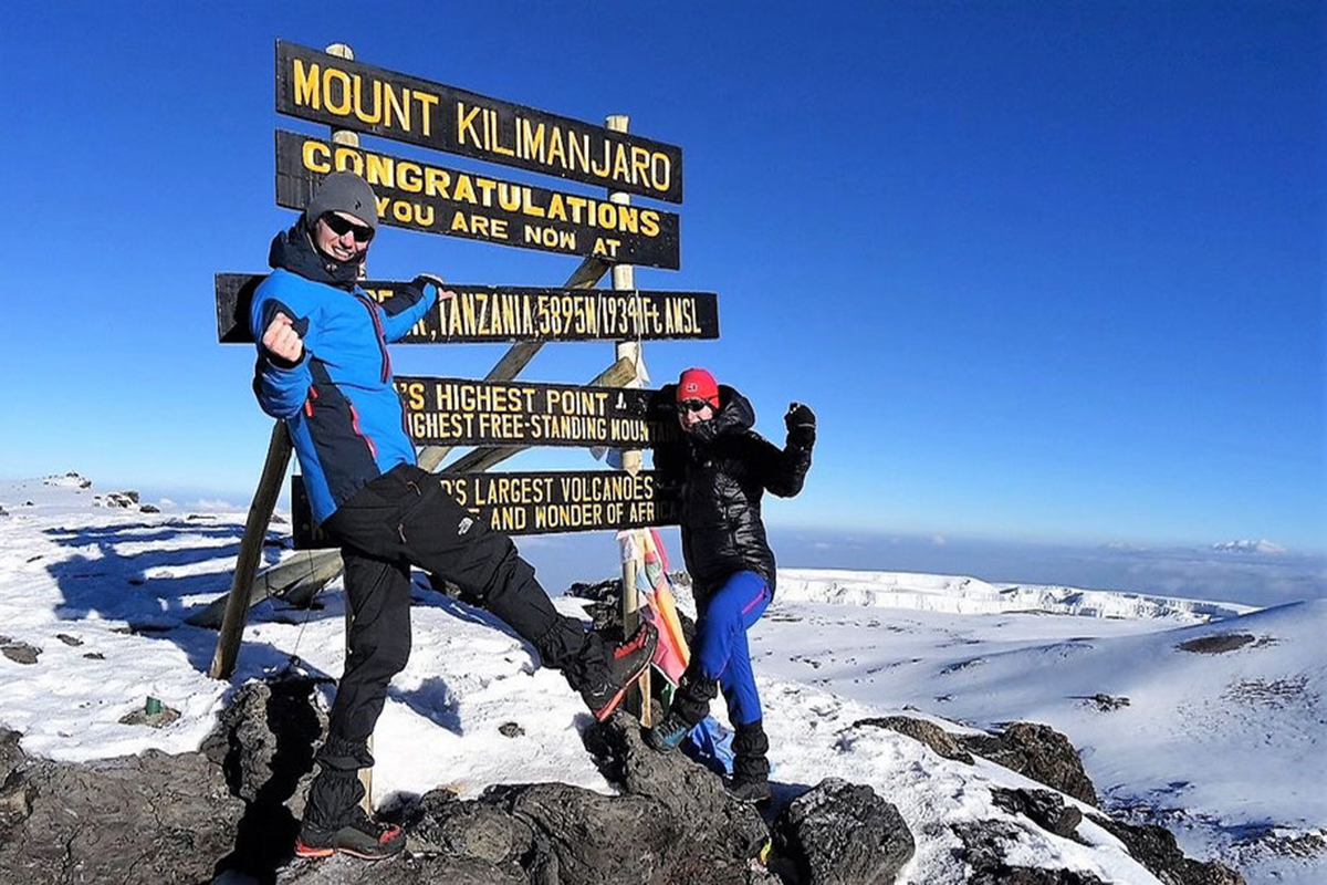 Mount Kilimanjaro peak rising above the clouds